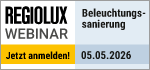 Regiolux Webinar - Beleuchtungssanierung: Umrüsten oder neue Leuchte? - 05. Mai 2026 - 09:30 Uhr